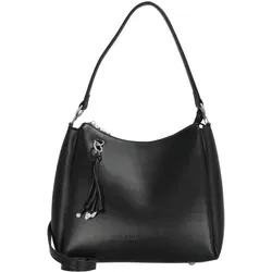 SEIDENFELT MANUFAKTUR Schultertasche Umhängetasche Sandve Midi Hobo Bag Black schwarz