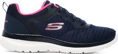 Skechers Bountiful-Quick Path 12607-NVHP Damen Sneaker, Sport Schuhe, Navy, 38,5 EU - Stylische und bequeme Damen Sneaker für den Alltag, ideal für aktive Frauen, die Wert auf Komfort und modernes Design legen.