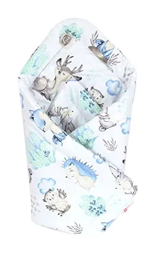 Babylux Einschlagdecke BABYHÖRNCHEN 75 x 75 cm Baby Neugeborene Erstausstattung (122. Igel&RehBFF)