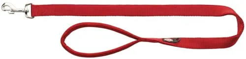 TRIXIE Hundeleine Premium L–XL, 1,00 m 25 mm in rot - stabile Hundeleine mit praktischer Handschlaufe - für große bis sehr große Hunde - 200303