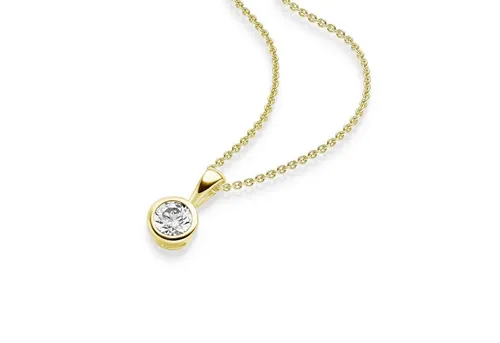 Amoonic Kette mit Anhänger Damen Gold Halskette vergoldet aus Silber 925 mit Zirkonia Anhänger (inkl. Schmucketui), Silberkette Gold Rosegold vergoldet Geschenk Liebe Freundin