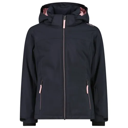 CMP KID G Jacket Snaps Hood antracite-pink (27UU) 116 - Funktionsjacke für Mädchen, wasserabweisend mit 10.000 mm Wassersäule und atmungsaktiv. Ideal für Skifahren, ausgestattet mit Schneefang und verstellbarer Kapuze für optimalen Schutz.