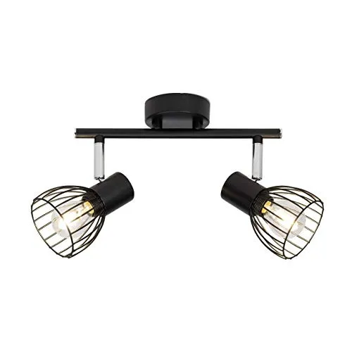 BRILLIANT Lampe Blacky Spotrohr 2flg schwarz | 2x D45, E14, 40W, geeignet für Tropfenlampen (nicht enthalten) | Für LED-Leuchtmittel geeignet