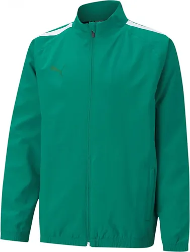 Puma Teamliga Präsentationsjacke Kinder - Grün - Sportjacke für Kinder aus 100% recyceltem Polyester mit dryCELL-Technologie für Trockenheit und Komfort. Ideal für Training und Freizeit, mit modischem Design und optimaler Bewegungsfreiheit.