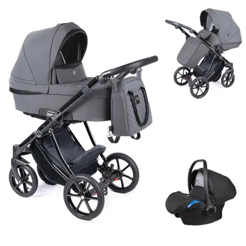 Kinderwagen-Set 4 in 1 Dante inkl. Sportsitz und Autositz in grau von Coletto