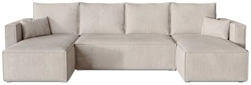 BROMARKT Ecksofa mit Schlaffunktion - Sofa mit Bettkasten und großzügiger Schlafgelegenheit von 120 x 275 cm, ideal für Übernachtungsgäste. Hochwertiger PUR-Schaum sorgt für maximalen Komfort und erholsame Entspannung.