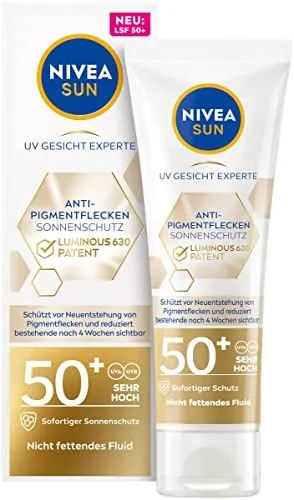 NIVEA SUN UV Gesicht Experte Anti-Pigmentflecken Sonnenschutz Luminous 630 LSF 50 (40 ml)