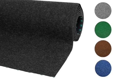 misento Kunstrasen Outdoor Teppich - wetterfester Rasenteppich für Balkon, Terrasse & Garten - leicht zu verlegen - 200 x 500 cm, Anthrazit