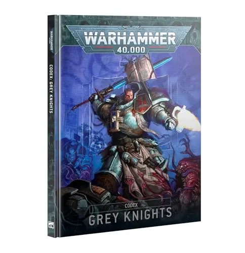 Games Workshop Warhammer 40.000 Codex Grey Knights - Spielzeugfiguren für Warhammer 40.000, inklusive umfassendem Regelwerk für die Grey Knights Fraktion, ideal für strategische Spieler.