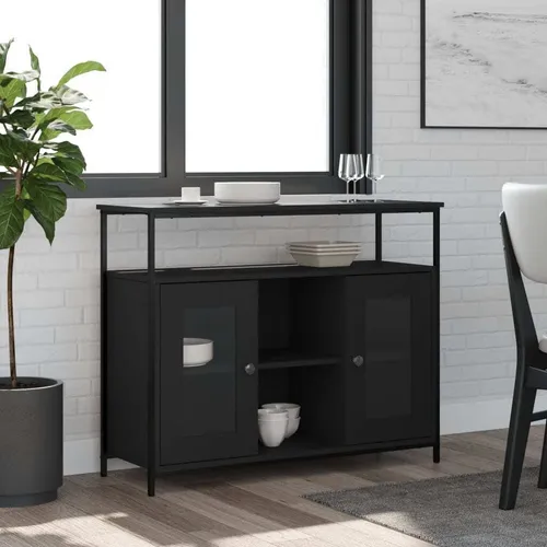 vidaXL Sideboard Schwarz 100x35x80 cm in schwarz von vidaXL