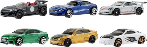 Hot Wheels European Car Culture-Multipacks mit 6 Spielzeugautos, Geschenk für Kinder & Sammler