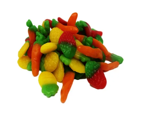 Fruchtgummi Bären & Co. Süßigkeit, Fruchtgummi Jelly Mischung aus Ananas Erdbeeren Karotten 300g