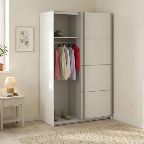 Dmora Kleiderschrank Andree 122,1x201,5 cm Weiß