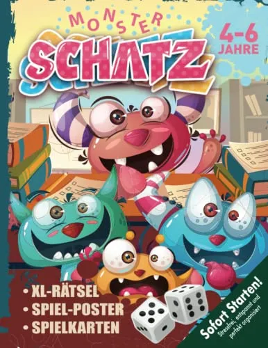 Monsterstarker Kindergeburtstag mit Schnitzeljagd Schatzsuche 4-6 Jahre: Krallt euch mit den coolsten Monstern den Schatz der elitären Monsterakademie
