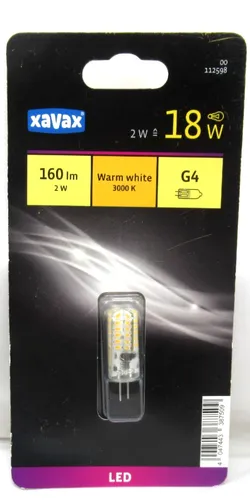 Xavax LED Leuchtmittel G4 2W=18W 160lm Warmweiß 3000K 387509
