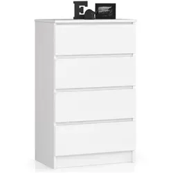 Raumhirsch Kommode CL3 in Weiß, 60x99x40 cm - Elegante Kommode aus hochwertigem Holzwerkstoff mit 4 Schubladen für praktische Aufbewahrung. Ideal für Schlafzimmer oder Wohnzimmer, passt zu verschiedenen Einrichtungsstilen. Pflegeleicht und robust für den Alltag.