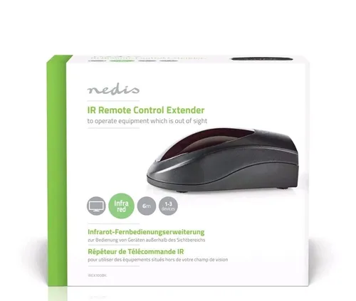 Nedis IREX100BK - Infrarot Extender - Kabelkanal Kabelschlauch, ermöglicht die Steuerung von Geräten ohne Sichtverbindung, ideal für Home-Entertainment-Systeme.