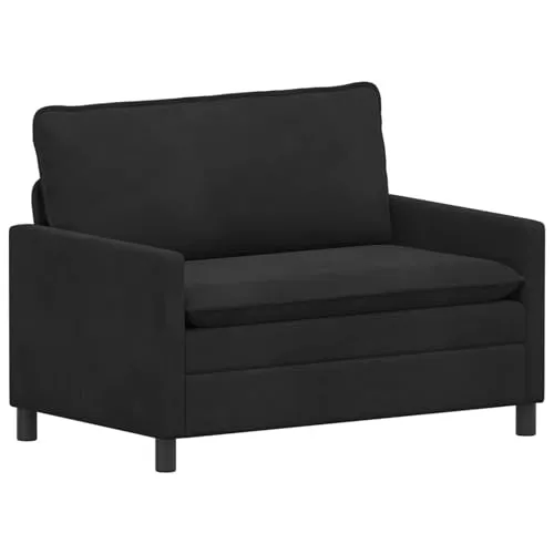 vidaXL Samt Sofa Schwarz 126 x 81 x 87,5 cm - Stylisches Samt Sofa in Schwarz für eleganten Komfort in jedem Raum. Robust und langlebig mit einfachem Aufbau – ideal zum Entspannen oder geselligen Beisammensein.