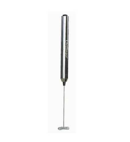 Elektrischer Milchaufschäumer mit Edelstahl-Schneebesen, 20 cm, Schwarz