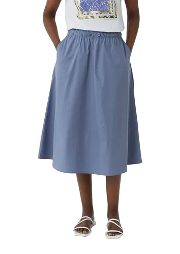 Comma Ausgestellter Popeline-Rock mit Elastikbund