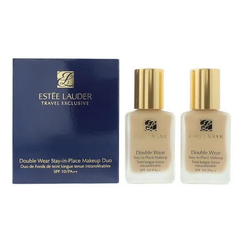Estee Lauder Double Wear Stay-In-Place Makeup 1W2 Sand Duo - Make-up Foundation für langanhaltenden Halt, ideal für jeden Tag oder besondere Anlässe, in praktischer Duo-Packung mit 2 x 30ml.