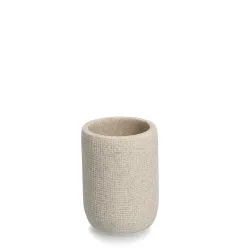 Zeller Present Handels GmbH Zeller Zahnputzbecher Natural, Polyresin, beige, Moderner Zahnputzbecher 