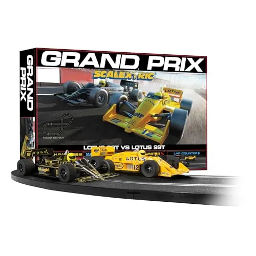 Scalextric Rennbahn-Sets für Kinder – 1980er Grand Prix Speed Track – Elektrische Rennstrecken für Jungen & Mädchen ab 5 Jahren, Slot Car Rennstrecken – 1:32 Mini Autorennsets, Jungen