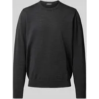 Maerz Herren Pullover 490500, Grau (591), Gr. 60 - Pullover für Herren, hochwertiger Rundhalspullover aus 100% Merinowolle, waschmaschinenfest und pflegeleicht für höchsten Tragekomfort.