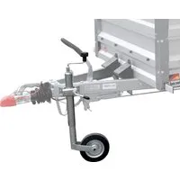 Stema Stützrad mit Stahlfelge inkl. Klemmschelle - Zubehör für Autoanhänger, robustes Stützrad mit 150 kg Belastbarkeit und Vollgummibereifung für einfaches Rangieren beim An- und Abkuppeln.