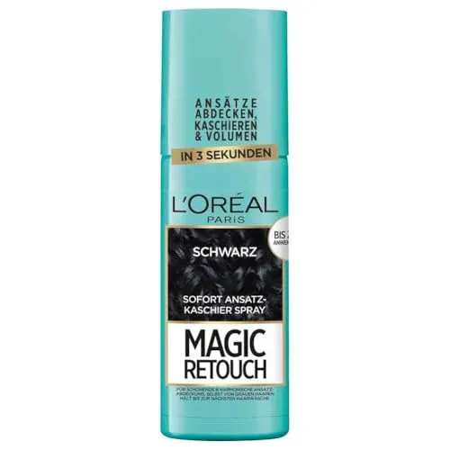 L'Oréal Paris Ansatz-Kaschierspray für stufenlose und natürliche Übergänge, Kaschiert Ansätze bis zur nächsten Haarwäsche, Magic Retouch, Schwarz, 1 x 75 ml