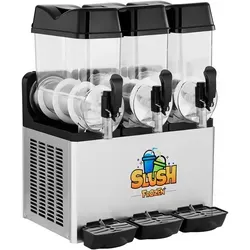 Royal Catering Slush Maker 3 x 12 L - Slushy-Maker für Gastronomie, mit 3 Behältern für köstliches Slusheis und Softeis, ideal für Events und Sommerfestivals.