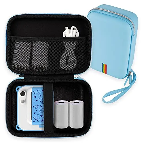 Leayjeen Kinderkamera Sofortbildkamera Tasche Schutzhülle kompatibel mit uleway/Hiievpu/NUOTUN/GREENKINDER/Gofunly/YORKOO und Druckpapier, Weihnachten Geschenk für Kinder 3-14 Jahren (nur Hülle) Blau