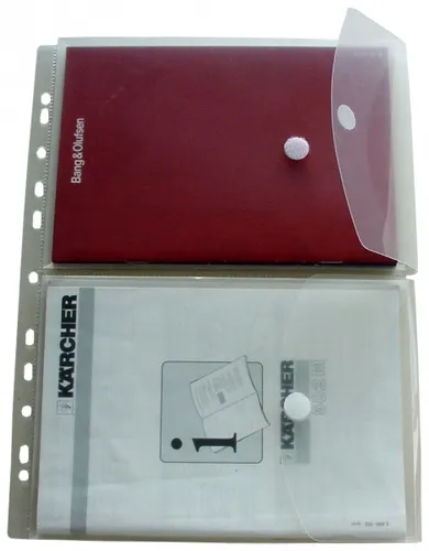 5x A4 (2xA5) Prospekthülle, Dokumentenhülle mit Klett und Eurolochung Nr. 35761