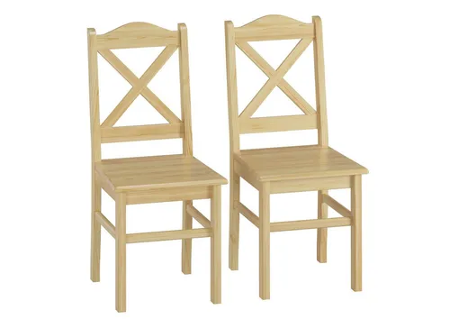 ERST-HOLZ Esszimmerstuhl aus Massivholz - 2er Set Kiefer - Stabile Küchenstühle aus massivem Kiefernholz mit klassischem Design, ideal für Küche und Esszimmer. Umweltfreundlich und langlebig, perfekt für jahrelangen Komfort!