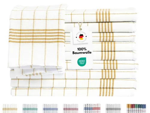 Carpe Sonno Geschirrtücher Gold, Kariert, 50x70 cm in gold von Carpe Sonno