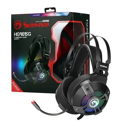 Marvo HG9015G Gaming-Headset - Gaming-Headset mit 7.1 Virtual Surround Sound, 50mm Treibern und RGB-Hintergrundbeleuchtung für ein immersives Spielerlebnis. Flexibles Mikrofon und komfortabler Sitz für stundenlangen Spielspaß.