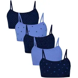 TupTam Bustier TupTam Mädchen Bustier mit Spaghettiträger 5er Pack blau 152/158