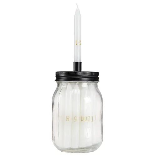 Eleganter Kerzenhalter Adventskalender Glas 24 Kerzen Weihnachten Deko H14,5cm