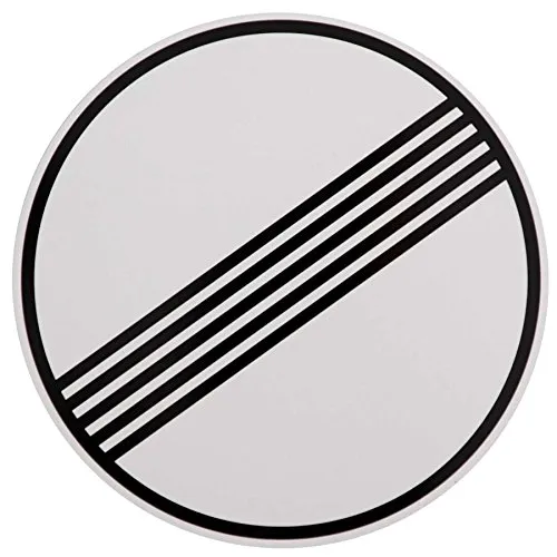 ORIGINAL Verkehrszeichen Nr. 282 - Ende sämtlicher Streckenverbote - Sicherheitsschild mit 420 mm Durchmesser, einseitig bedruckt nach StVO, Made in Germany, ideal für die sichere Verkehrsregelung.