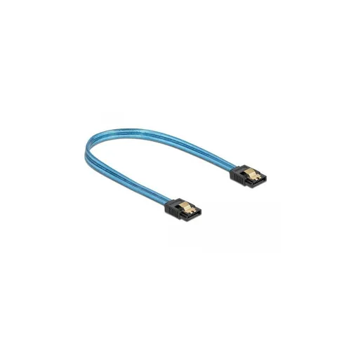 SATA 6 Gb/s Kabel UV Leuchteffekt blau 20 cm von Delock