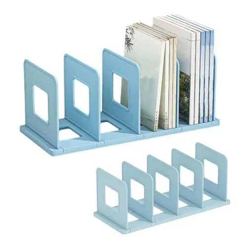 ZHYUAN Schreibtisch-Organizer,DIY Buchablagen,Zeitschriften-Halter,Zeitschriftensammler für Katalog,Stehsammler Archivsammle,DIY Buchablagen mit 4 Fächer,Katalogsammler für Bücher,Buchständer (blau)