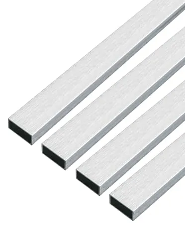Alberts 4 x Rechteckrohr Aluminium, edelstahldesign - Metall- & Legierung-Platten, hochwertiges Aluminium mit edelstahldesign für eine moderne Optik, ideal für kreative Bauprojekte.