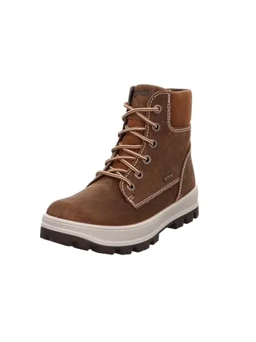 Superfit Jungen Tedd Schneestiefel, Braun 3000, 34 EU Weit - Wanderschuhe mit wasserdichter GORE-TEX Membrane, ideal für breite Füße und ausgestattet mit einer herausnehmbaren Schurwolle-Einlegesohle für höchsten Komfort.