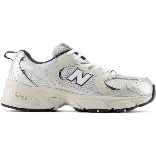 New Balance GR530V1 Schuhe für Frauen/Mädchen – Lässig, Weiß/Silber, Größe 38