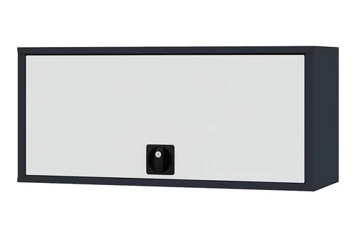Simplaflex Werkzeugschrank CL9WHSG04, abschließbar, anthrazitgrau - Stabiler Hängeschrank aus Metall mit nach oben öffnender Lifttür und einer Gesamttragkraft von 35 kg. Ideal für die sichere Aufbewahrung von Werkzeugen und Zubehör. Maße: 90 x 40 x 31 cm.