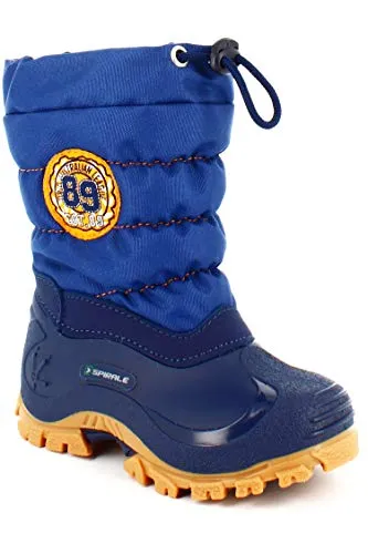 Spirale Eric Schneestiefel, Blau Crepe, 24 EU - Wanderschuhe für Kinder, wasserabweisend mit warmem Fleecefutter und weicher Wolle für optimalen Komfort und Schutz bei Schnee.