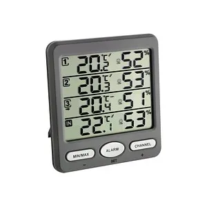 TFA Klima Monitor 30.3054.10 - Wetterstation in Grau, präzise Klimamessung für ein gesundes Raumklima
