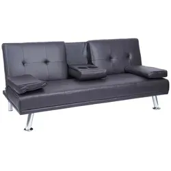 Mendler 3er-Sofa HWC-F60, Schlafsofa mit Tassenhalter - Sofa mit verstellbarer Rückenlehne und Schlaffunktion, ideal für Gäste. Flexibel und funktional, bietet Platz für 3 Personen und ist einfach zu montieren.