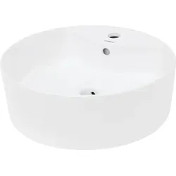 Keramik Waschbecken Aufsatzwaschtisch Ø 460 mm - Waschtisch für das Badezimmer, modernes rundes Design, robust und pflegeleicht aus hochwertiger Keramik, einfache Installation für eine schnelle Nutzung.
