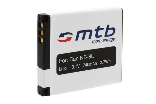 mtb more energy NB-8L kompatibler Akku für Canon Digitalkameras Kamera-Akku kompatibel mit Akku-Typ Canon NB-8L 740 mAh (3,7 V)